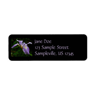 Wild Iris Flower Purple Floral Label