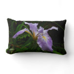Wild Iris Flower Purple Floral Lumbar Pillow
