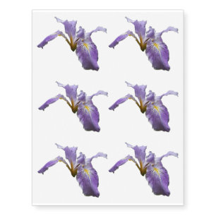 Wild Iris Flower Purple Floral Temporary Tattoos