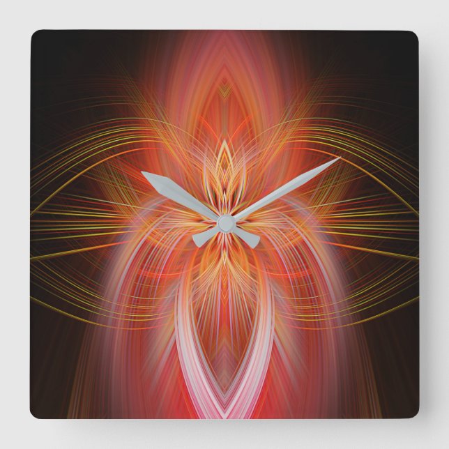 Wild Iris Square Wall Clock (Front)