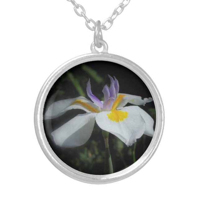 Wild Iris Sterling Silver Necklace (Front)