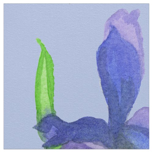 Wild Iris Watercolor Blue Fabric