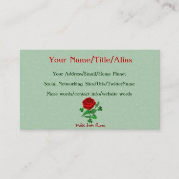 Wild Irish Rose Business Card by orsobear at Zazzle