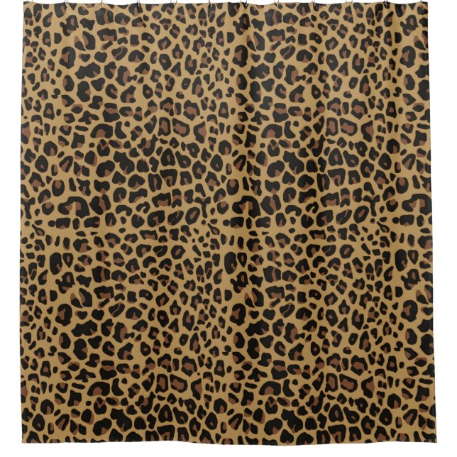 Wild Jaguar Print Shower Curtain (Front)