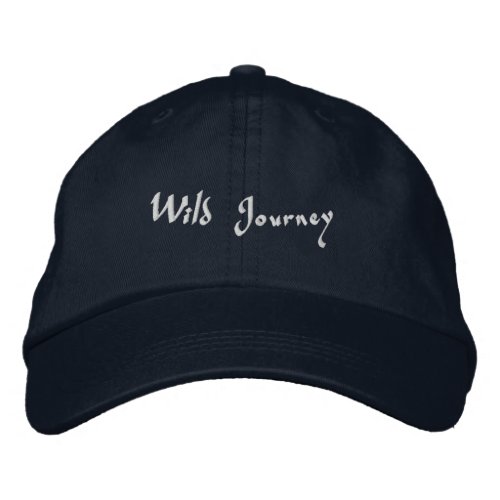 Wild Journey Text Adventure Inspired Headwear Navy Embroidered Baseball Cap