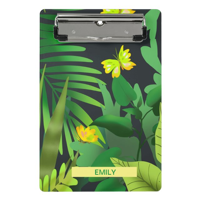 Wild jungle and yellow butterflies mini clipboard (Front)