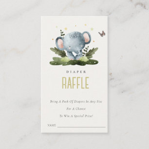 Wild Jungle Animal Kids Diaper Raffle Baby Shower Enclosure Card