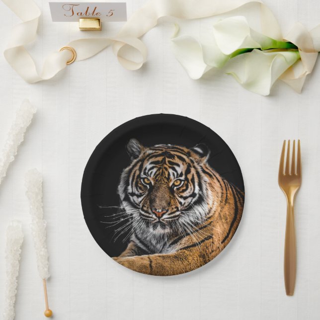 Wild Jungle Animal Tiger Paper Plates (Wedding)