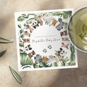 Wild Jungle Animals Baby Shower Napkins