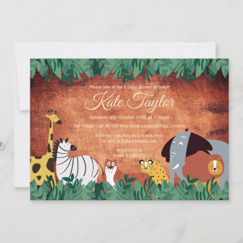 Wild Jungle Animals Baby Shower  Sprinkle Invitation