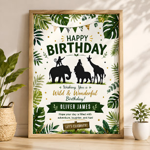 Wild Jungle Animals Birthday Poster