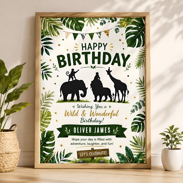 Wild Jungle Animals Birthday Poster (Creator Uploaded)