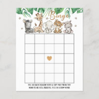 Wild Jungle Baby Shower Bingo