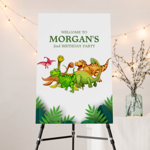 Wild Jungle Dinosaur Adventure Kids Birthday Foam Board