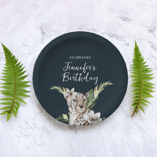 Wild Jungle Leopard Adult Birthday Party  Paper Plates