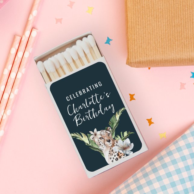 Wild Jungle Leopard Animal Any Age Birthday Party  Matchboxes (Creator Uploaded)