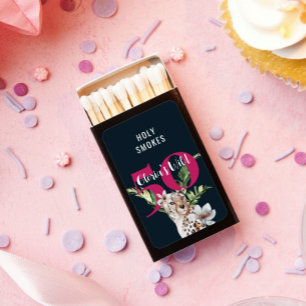 Wild Jungle Leopard Pink 50th Birthday Funny Matchboxes