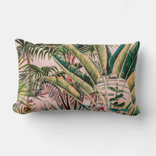 Wild jungle paradise lumbar pillow
