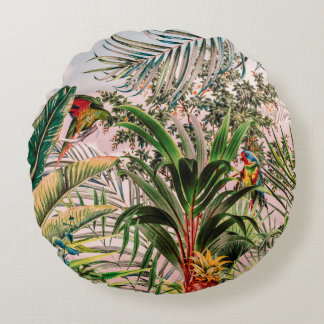Wild jungle paradise round pillow