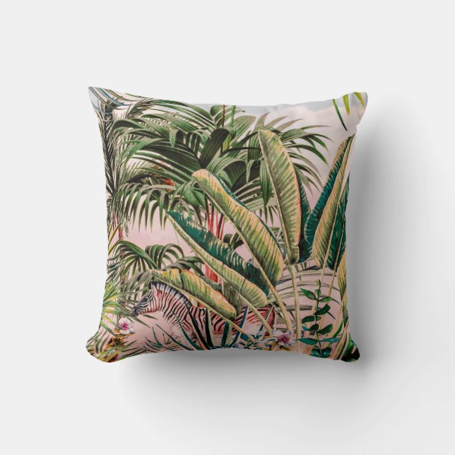 Wild jungle paradise throw pillow (Front)