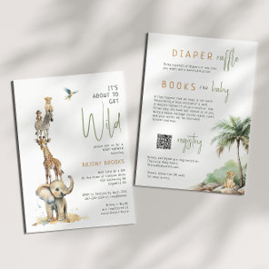 Wild Jungle Safari | All in One Baby Shower Invitation