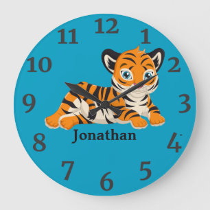 Wild Jungle Safari Animals baby Large Clock