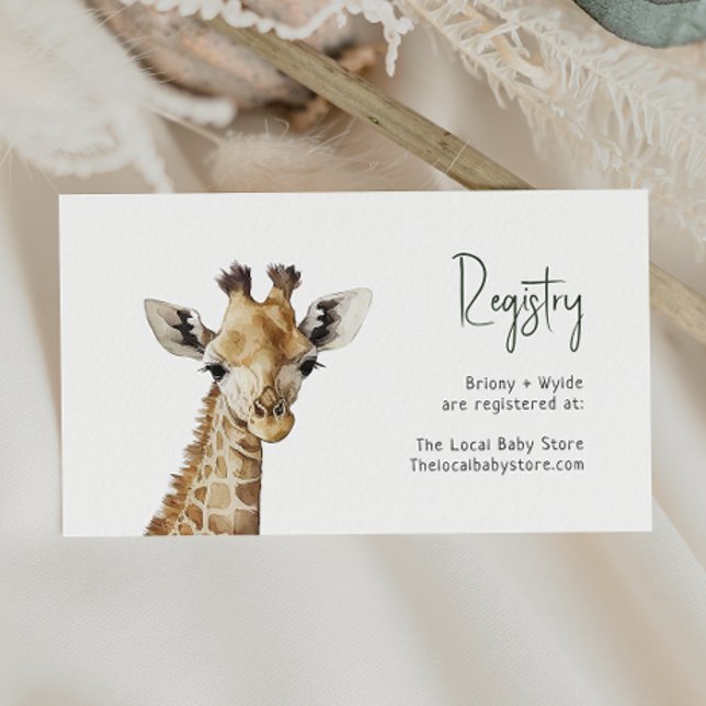 Wild Jungle Safari Animals Baby Registry Enclosure Card (Creator Uploaded)
