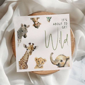 Wild Jungle Safari Animals Baby Shower Napkins