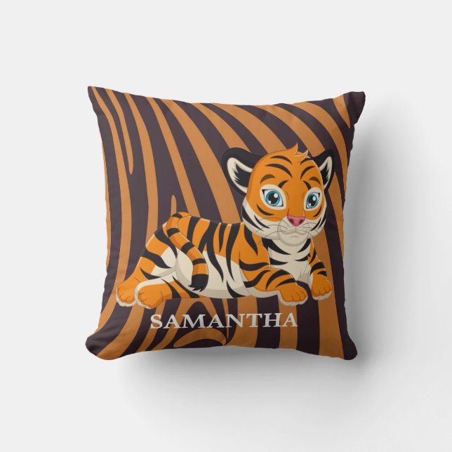 Wild Jungle Safari Animals baby  Throw Pillow (Front)