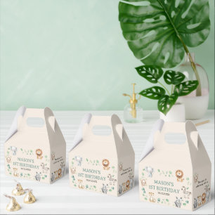 Wild Jungle Safari Animals Birthday Favor Boxes