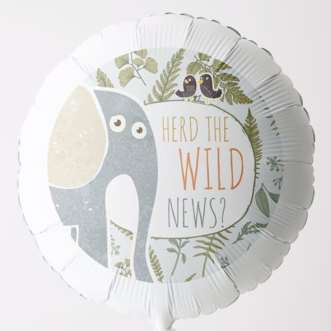 Wild Jungle Safari Animals Botanical Baby Shower Balloon (Front)