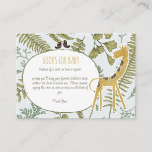 Wild Jungle Safari Animals Botanical Baby Shower Enclosure Card