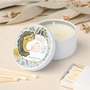 Wild Jungle Safari Animals Botanical Baby Shower Mini Candle Favors