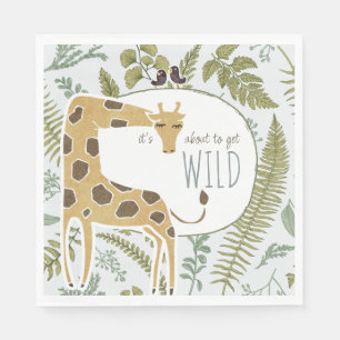 Wild Jungle Safari Animals Botanical Baby Shower Napkins