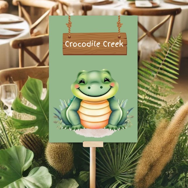 Wild Jungle Safari Crocodile Creek Table Sign Number (Creator Uploaded)