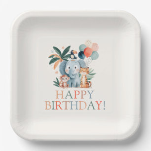 Wild Jungle Theme Birthday Party Paper Plates