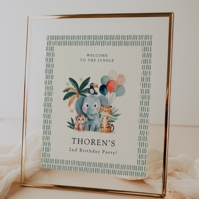 Wild Jungle Theme Birthday Party Welcome Poster (Creator Uploaded)