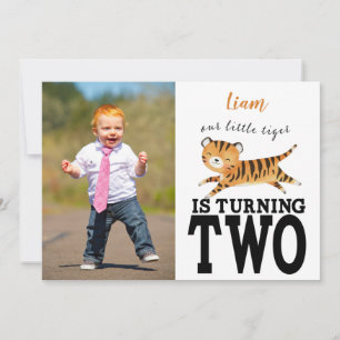 Wild Jungle Tiger 2nd Birthday Invitation