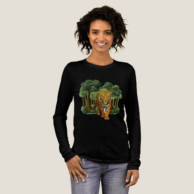 “Wild Jungle Tiger – Nature-Inspired Magnetic Fram Tri-Blend Shirt (Full Front)