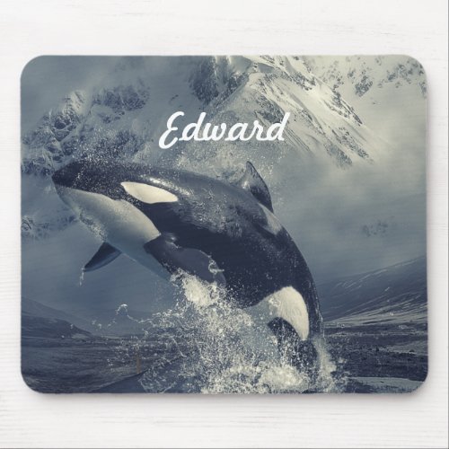 Wild Killer Whale Jumping Mouse Pad