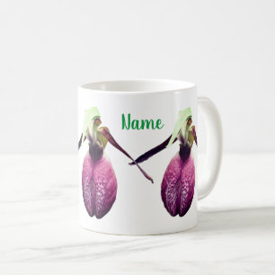 Wild Lady Slipper Flower Personalized Coffee Mug