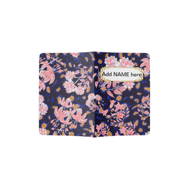 WILD LEOPARD and PINK FLORAL Passport Holder (Opened)