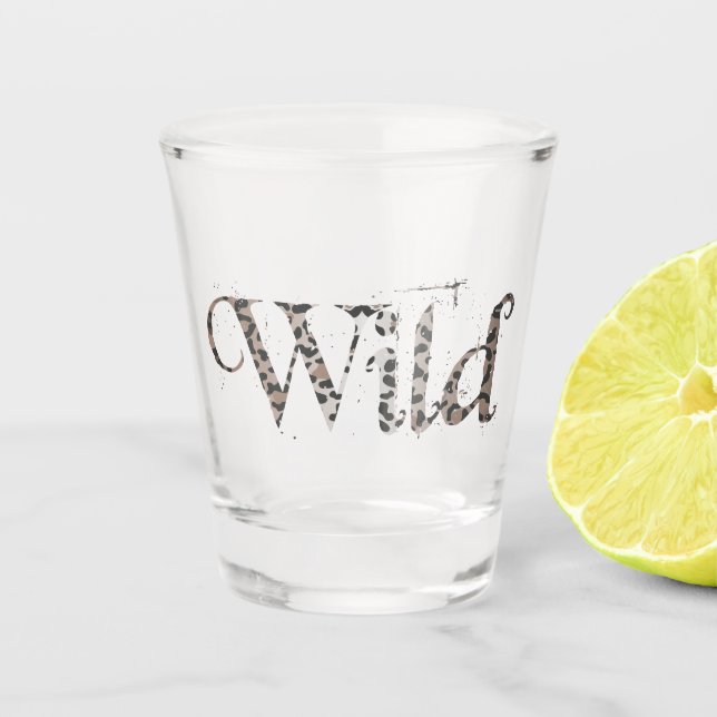 Wild Leopard Animal Print Shot Glass (Front)