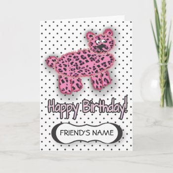 Wild Leopard Birthday Card Pink by souljournals at Zazzle