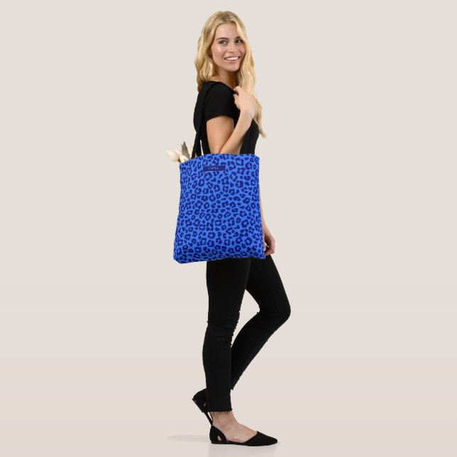 Wild Leopard-Blue- Tote Bag (On Model)