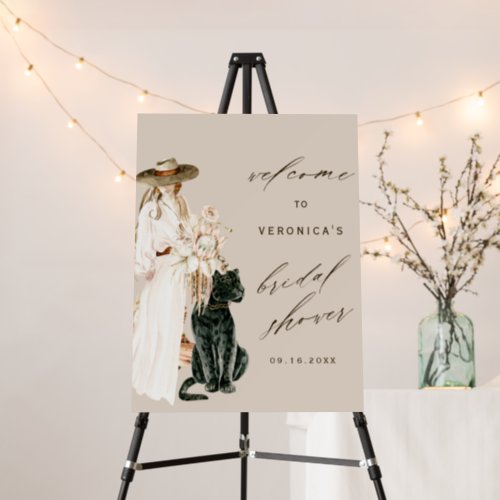 Wild Leopard Boho Lady Bridal Shower Welcome Foam Board