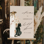 Wild Leopard Boho Lady Bridal Shower Welcome Foam Board<br><div class="desc">This wedding welcome sign features a boho lady with a flower bouquet,  leopard with modern calligraphy. For more advanced customization of this design,  please click the BLUE DESIGN TOOL BUTTON. Matching items are also available</div>