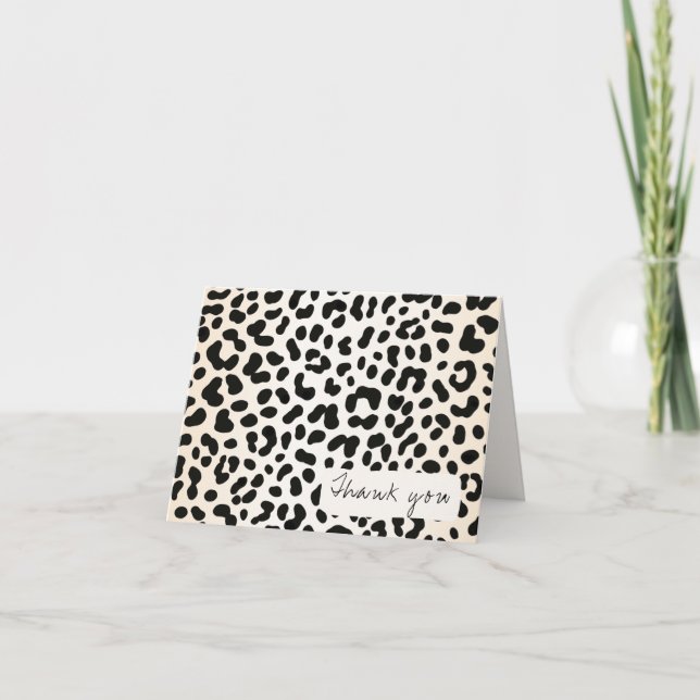 Wild Leopard Cheetah  Letterpress Thank You Card (Front)