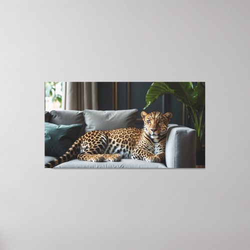 Wild leopard luxurious art Stretched Canvas Print