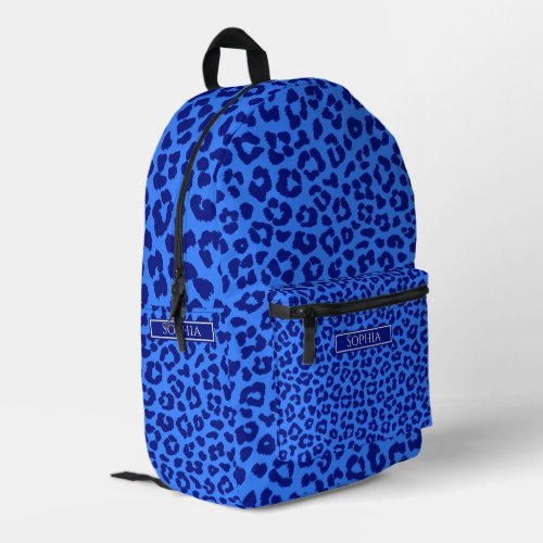 Wild Leopard Pattern_Blue Printed Backpack